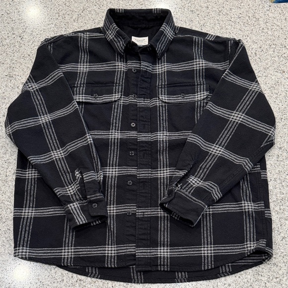 American Eagle Black/Gray Men's Shirt Jacket Flannel Heavyweight Layering - Picture 2 of 6